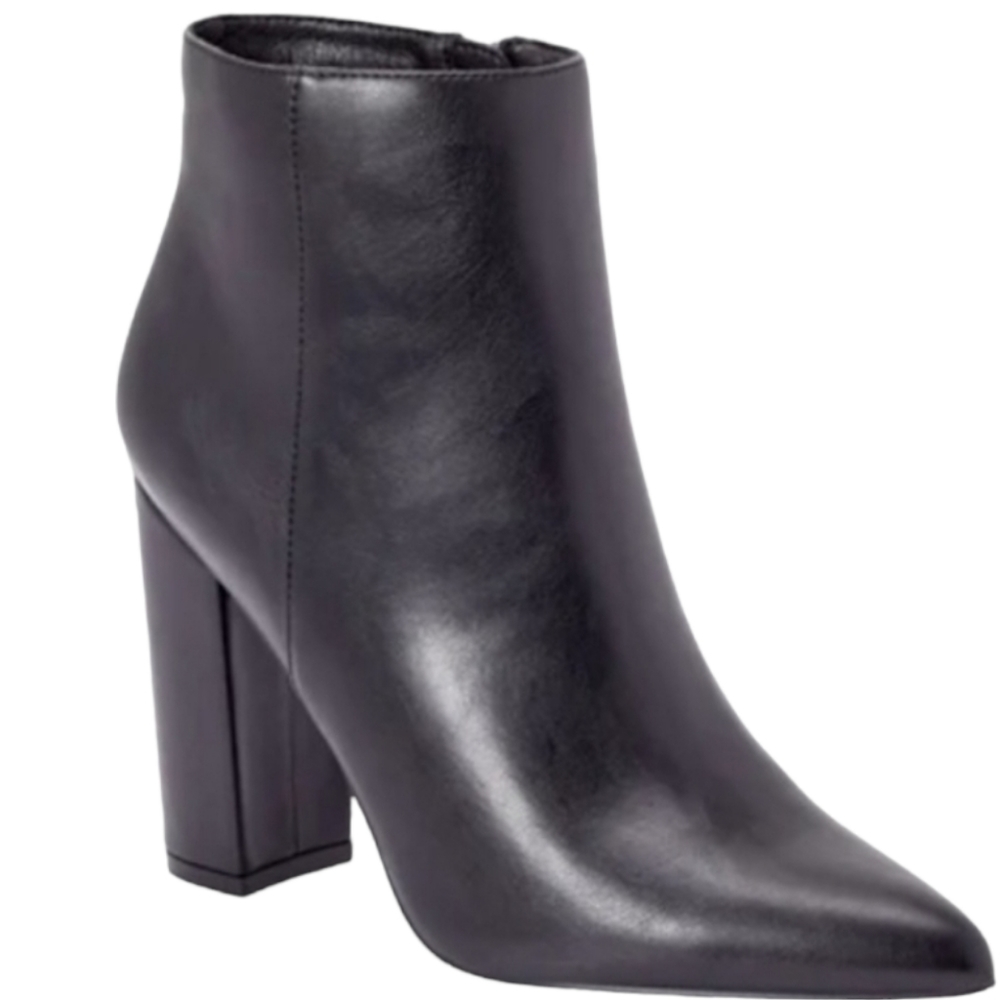 Rosamund Block Heeled 4" Black Ankle Bootie Womens NWOT Zip Closure, 9 Wide
